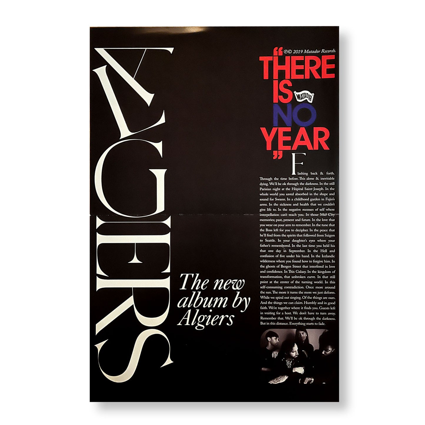 Algiers 11 x 17" single sided promotional poster *Rare