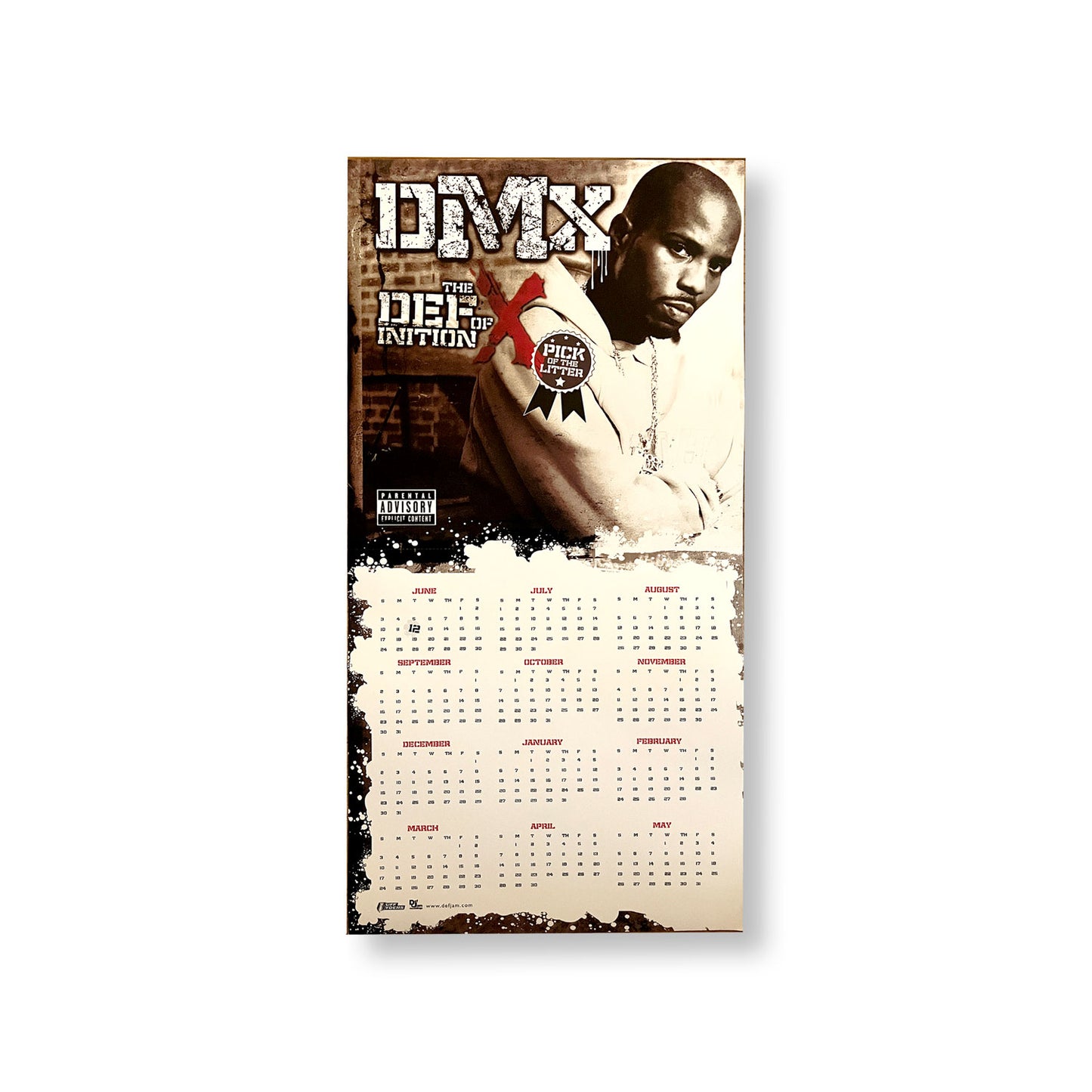 DMX, "The Def of Inition" 12 x 24" Double-sided promotional flat/Calendar *Rare