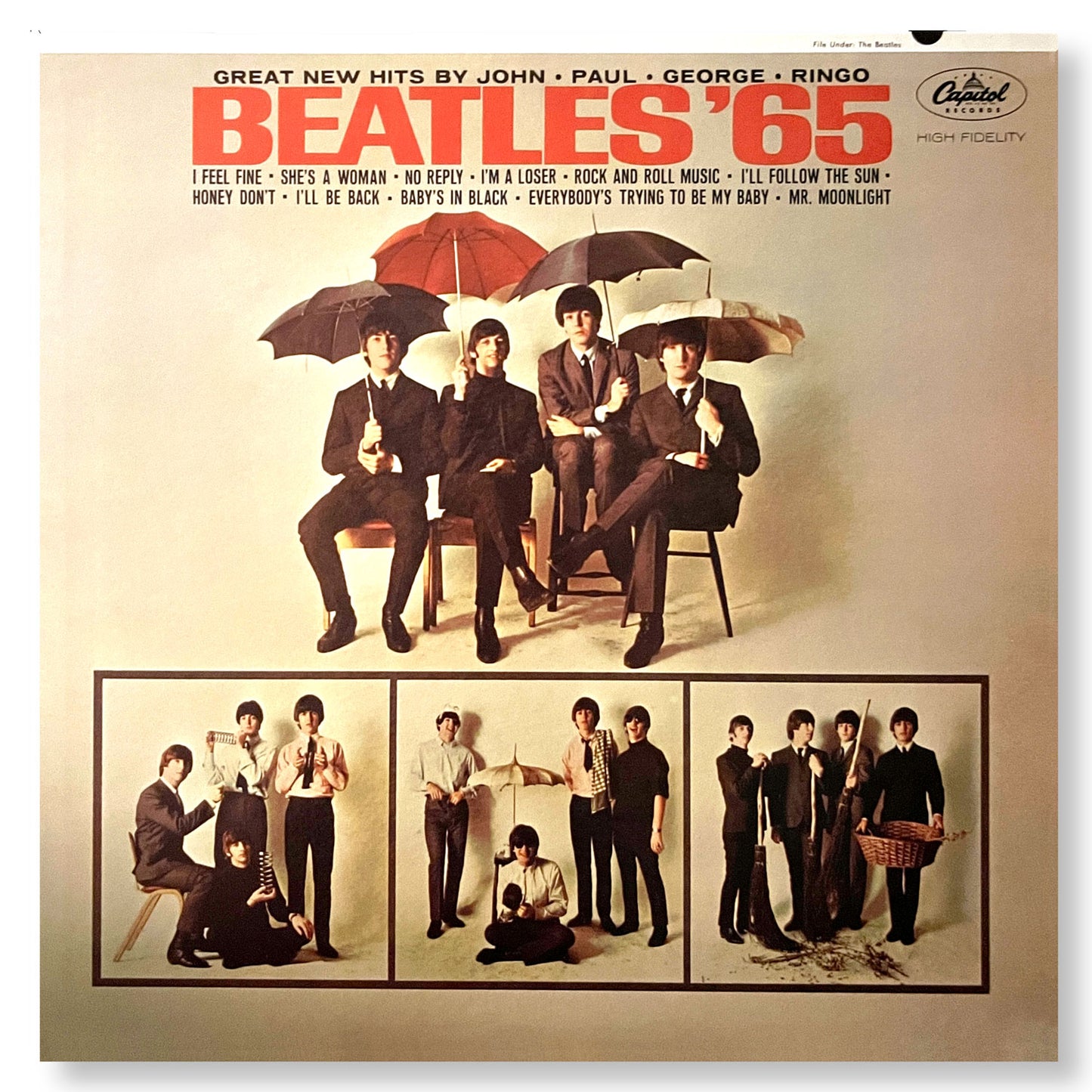 The Beatles, "Beatles '65" 12 x 12" Original Double-sided promotional flat