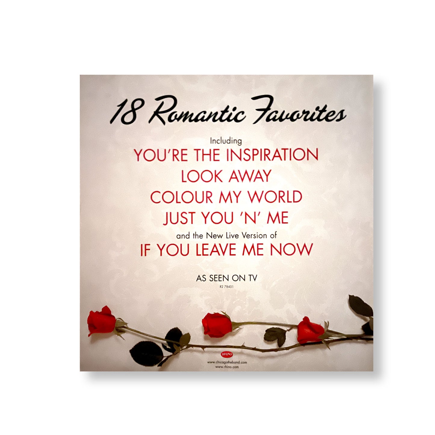 Chicago "Love Songs" 12 x 12" Original Double-sided promotional flat