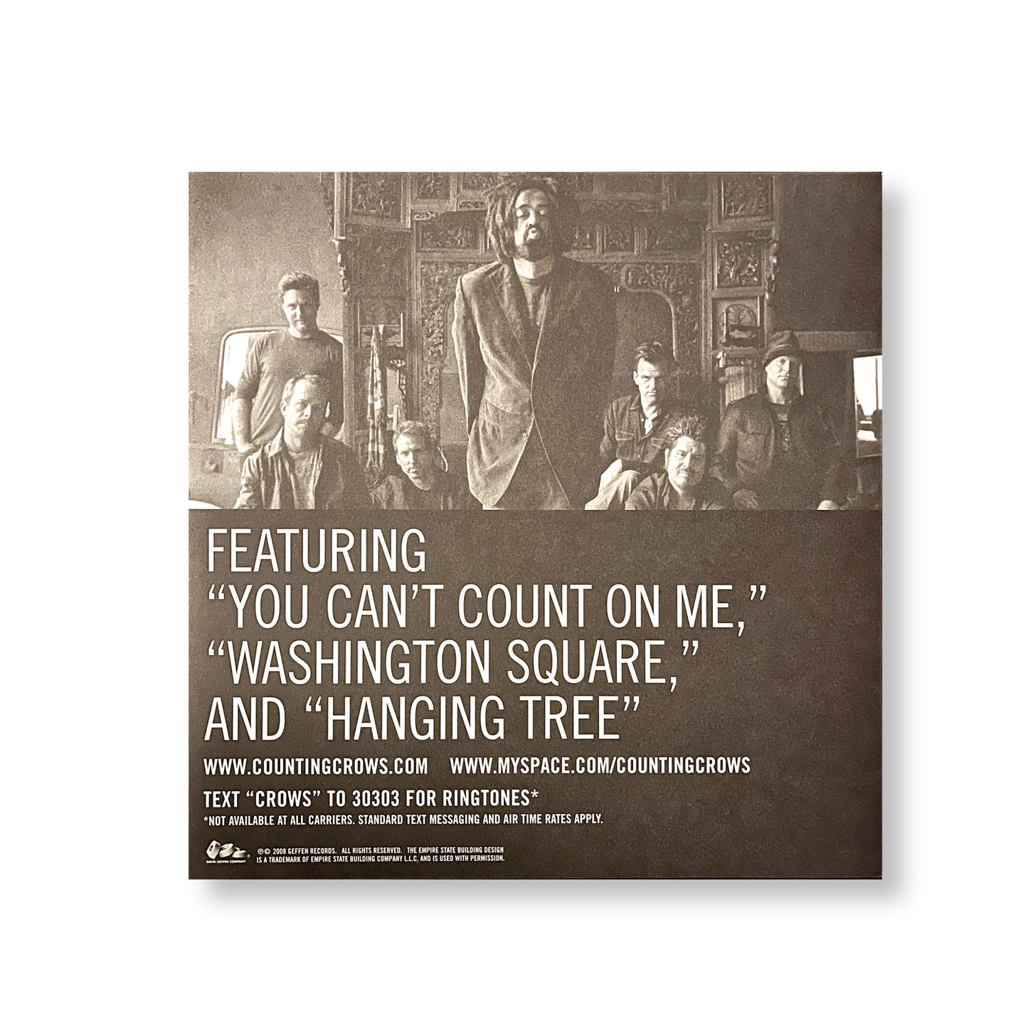 Counting Crows "Saturday Nights and Sunday Mornings" 12 x 12" Original Double-sided promotional flat