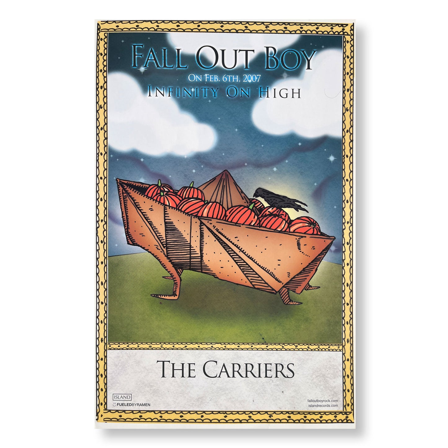 Fallout Boy "The Carriers" 11 x 17" single sided promotional poster *Rare