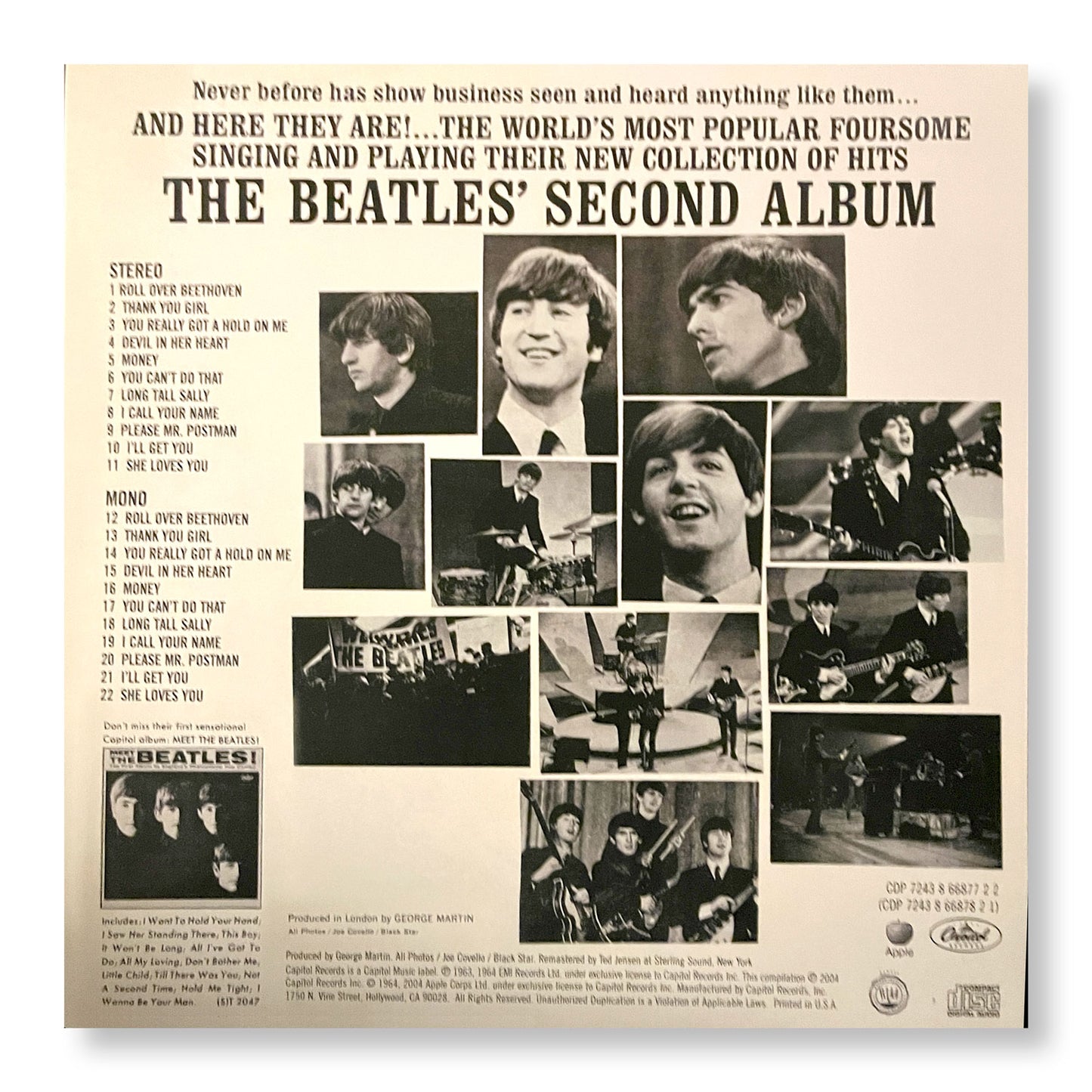 The Beatles, "Second Album" 12 x 12" Original Double-sided promotional flat