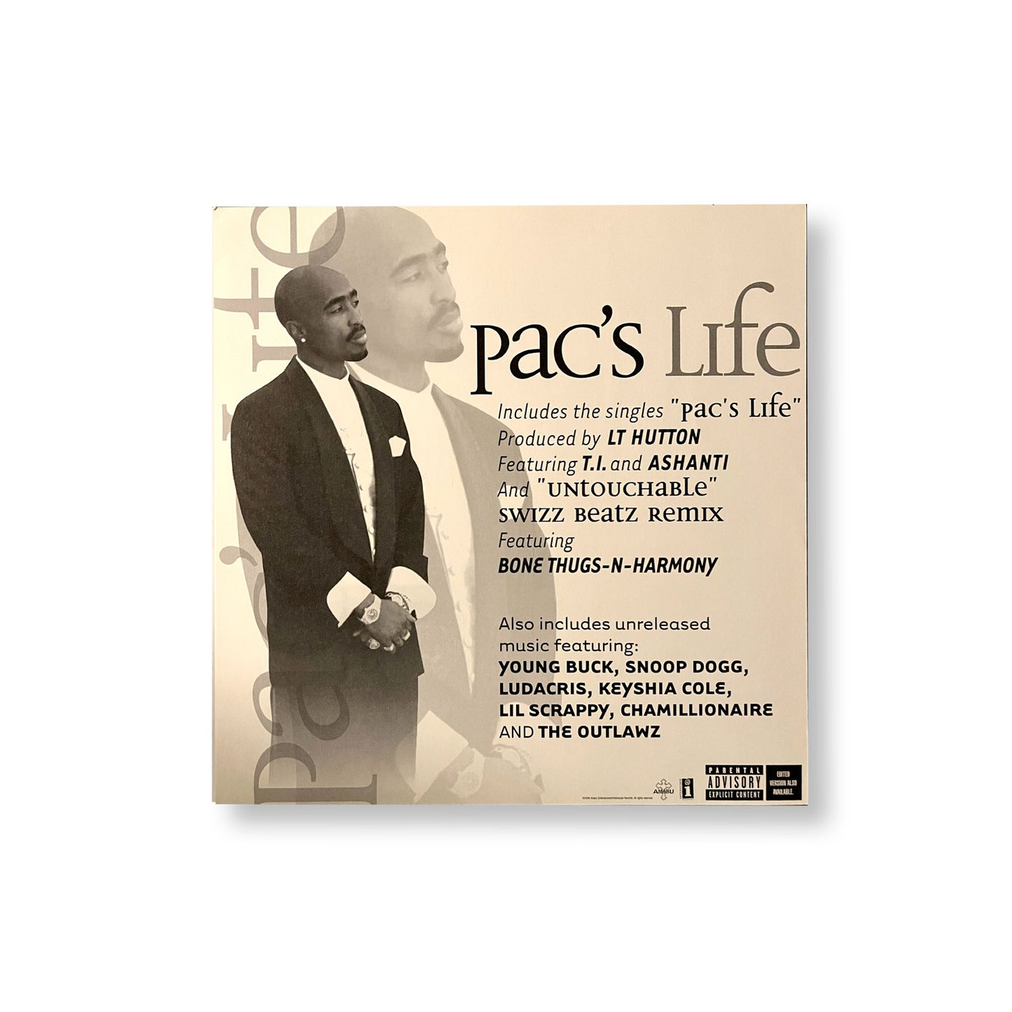 2pac, "pac's Life"  12 x 12" Original Double-sided promotional flat