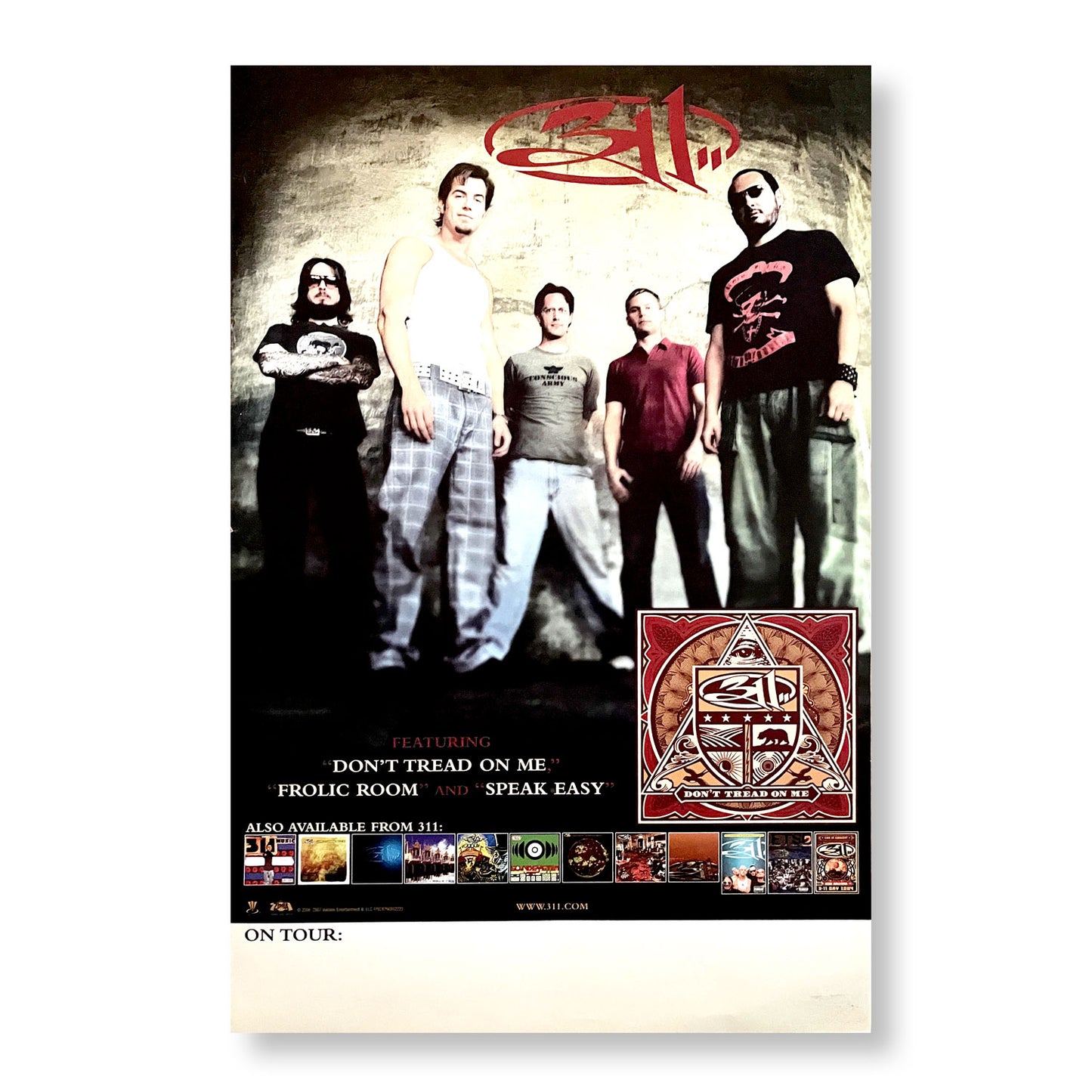 311 "Don't Tread On Me" 11 x 17" Single-sided Promotional Tour Poster