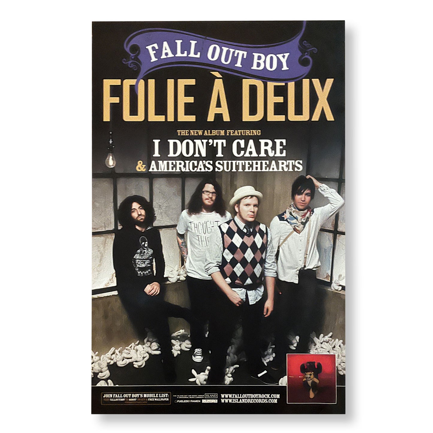 Fallout Boy "Folie À Deux" 11 x 17" double-sided promotional poster *Rare