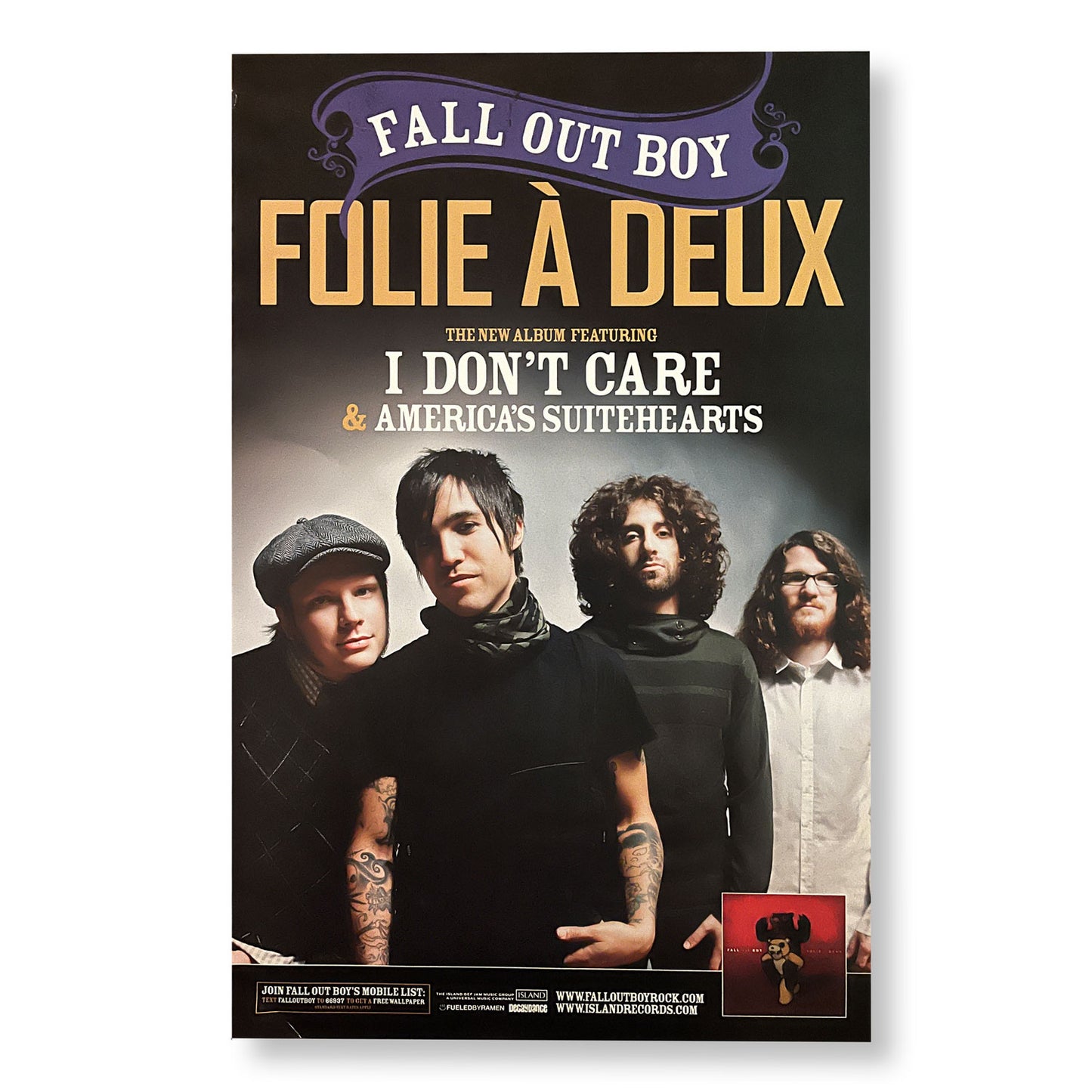 Fallout Boy "Folie À Deux" 11 x 17" double-sided promotional poster *Rare