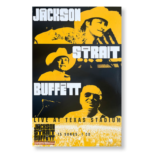 Alan Jackson, George Strait, Jimmy Buffet "Live at Texas Stadium" 11 x 17" single sided promotional poster *Rare