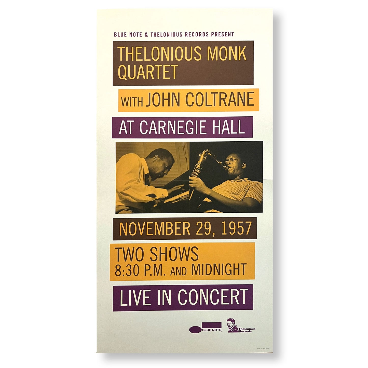 Thelonious Monk w/John Coltrane 12 x 24" double-sided Promotional Poster