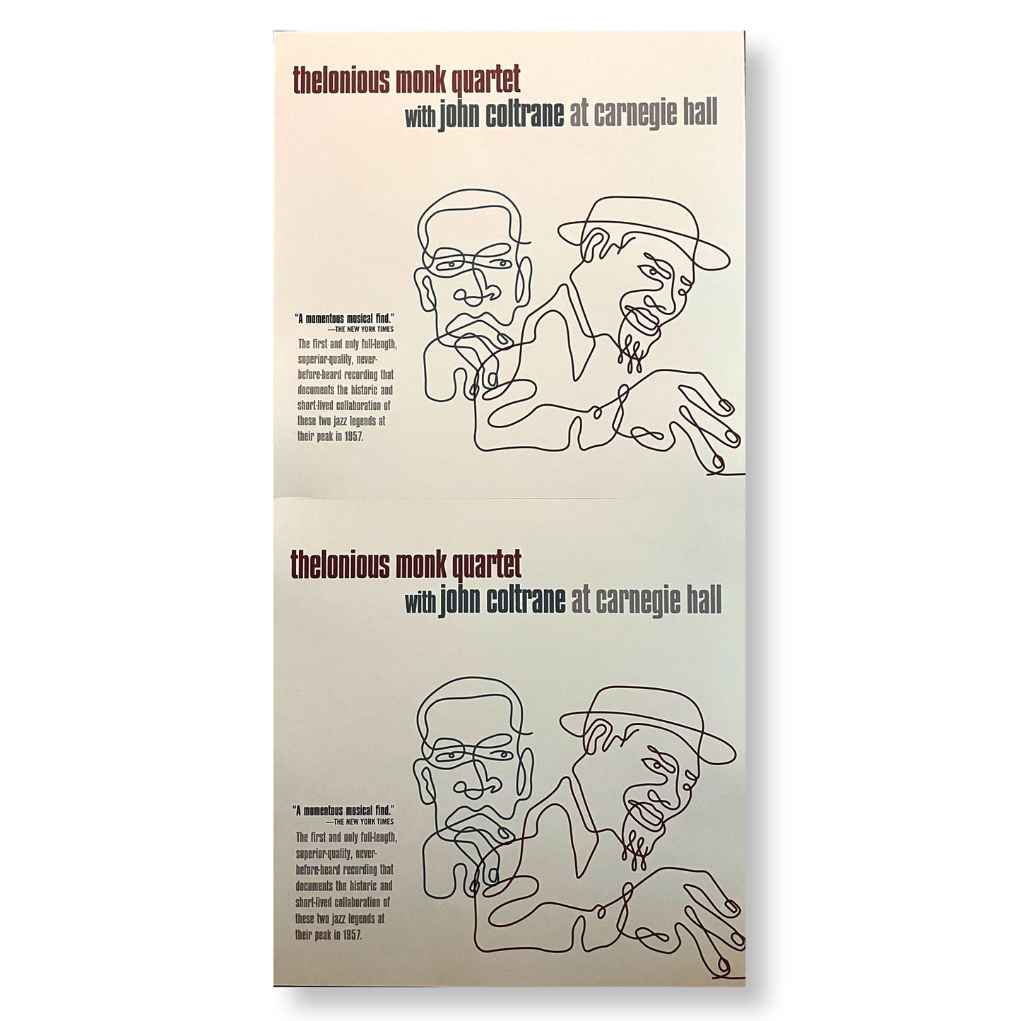 Thelonious Monk w/John Coltrane 12 x 24" double-sided Promotional Poster