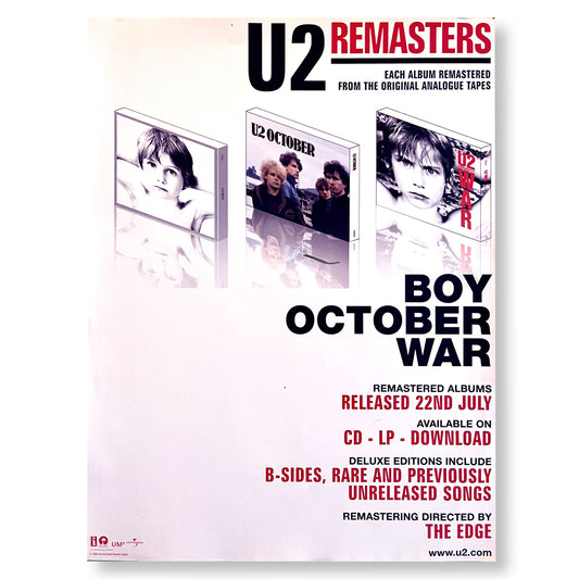 U2 18 x 24" Single-sided Promotional Poster "Boy/October/War Remasters"