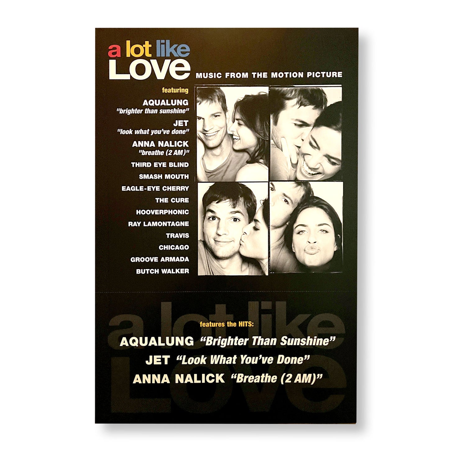 "A Lot Like Love" Original Motion Picture Soundtrack 12 x 18" double-sided promotional tour poster *Rare