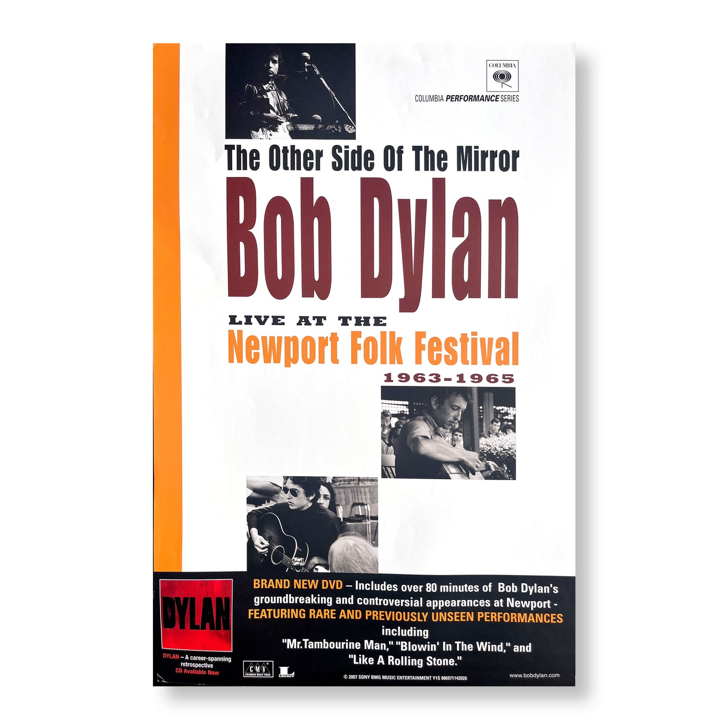 Bob Dylan "Newport Folk Festival" 11 x 17" single sided promotional poster *Rare