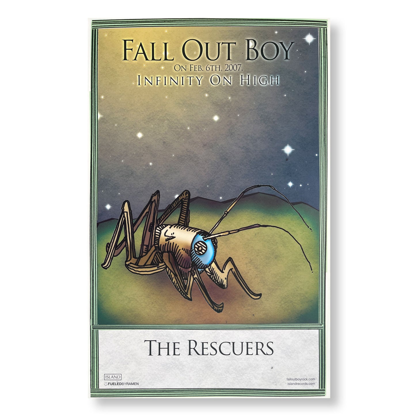 Fallout Boy "The Rescuers" 11 x 17" single sided promotional poster *Rare