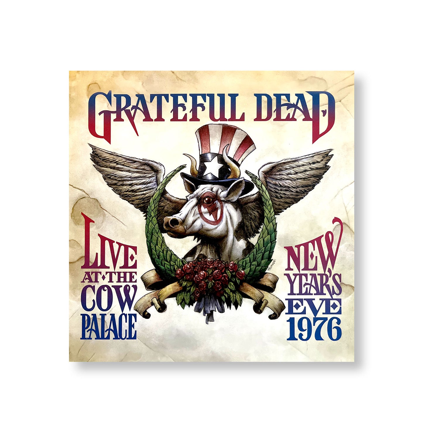 The Grateful Dead "The Cow Palace NYE 1976" 12 x 12" Original Double-sided promotional flat