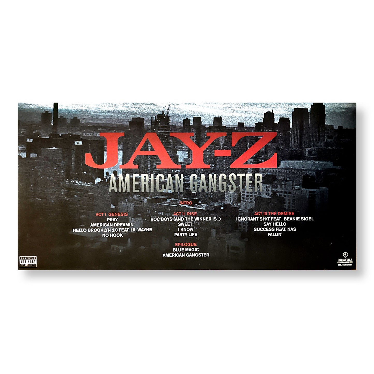 Jay-Z, "American Gangsta" 12 x 24" Double-sided promotional flats