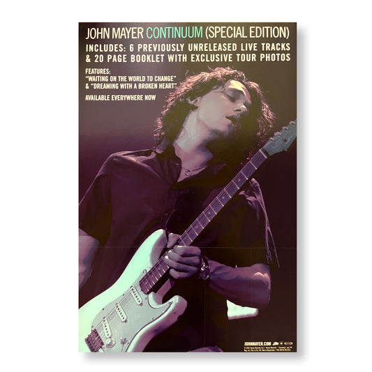 John Mayer "Continuum" 12 x 18" double-sided promotional poster *Rare