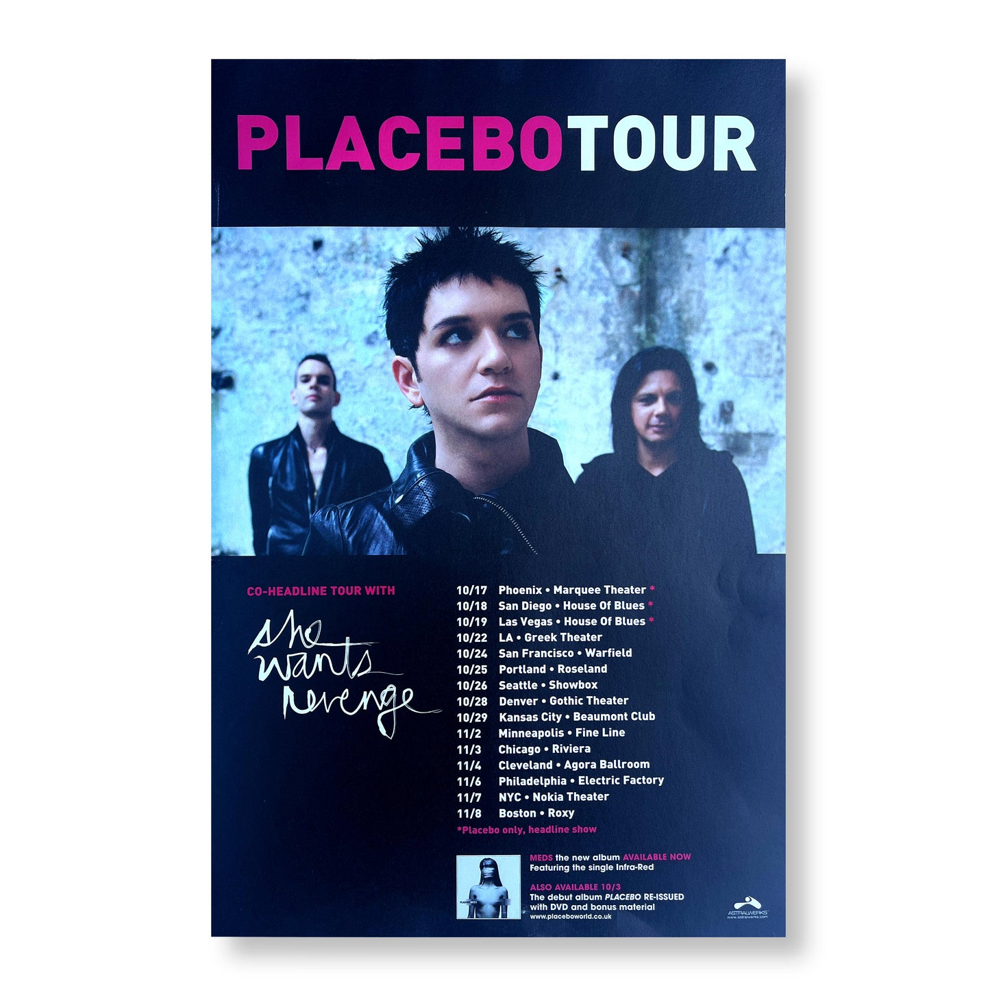 Placebo "Meds" 11 x 17" double-sided tour poster *Rare