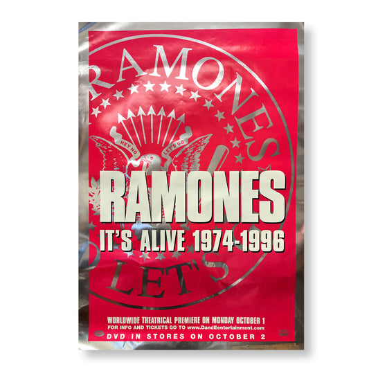 Ramones "It's Alive 1974 —1996" 27 x 39" Single-sided Large Mirrored Promotional Poster *Rare