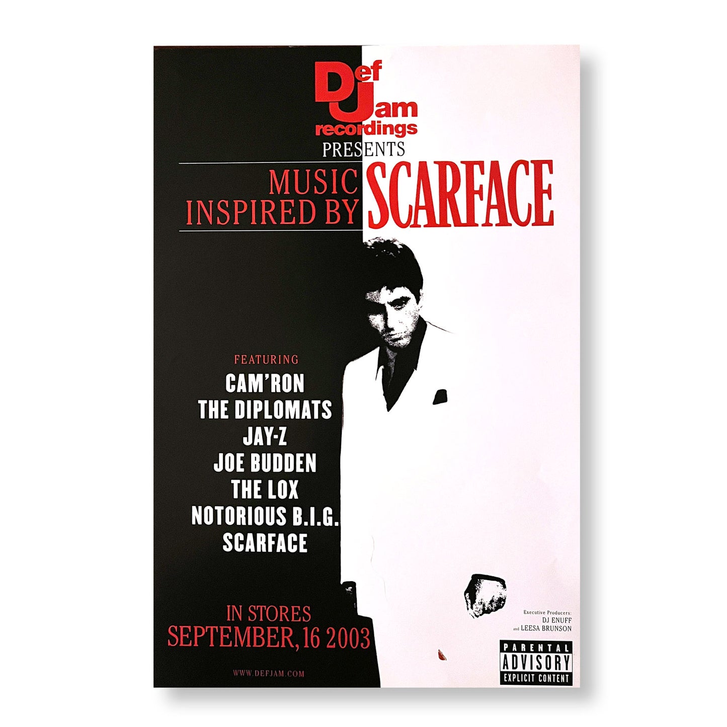 Music Inspired by "Scarface" 11 x 17" single sided promotional poster *Rare