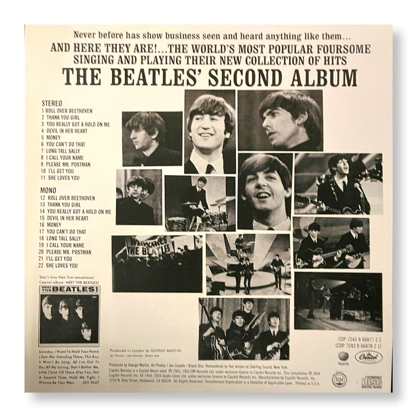 The Beatles, "Second Album"  12 x 12" Original Double-sided promotional flat