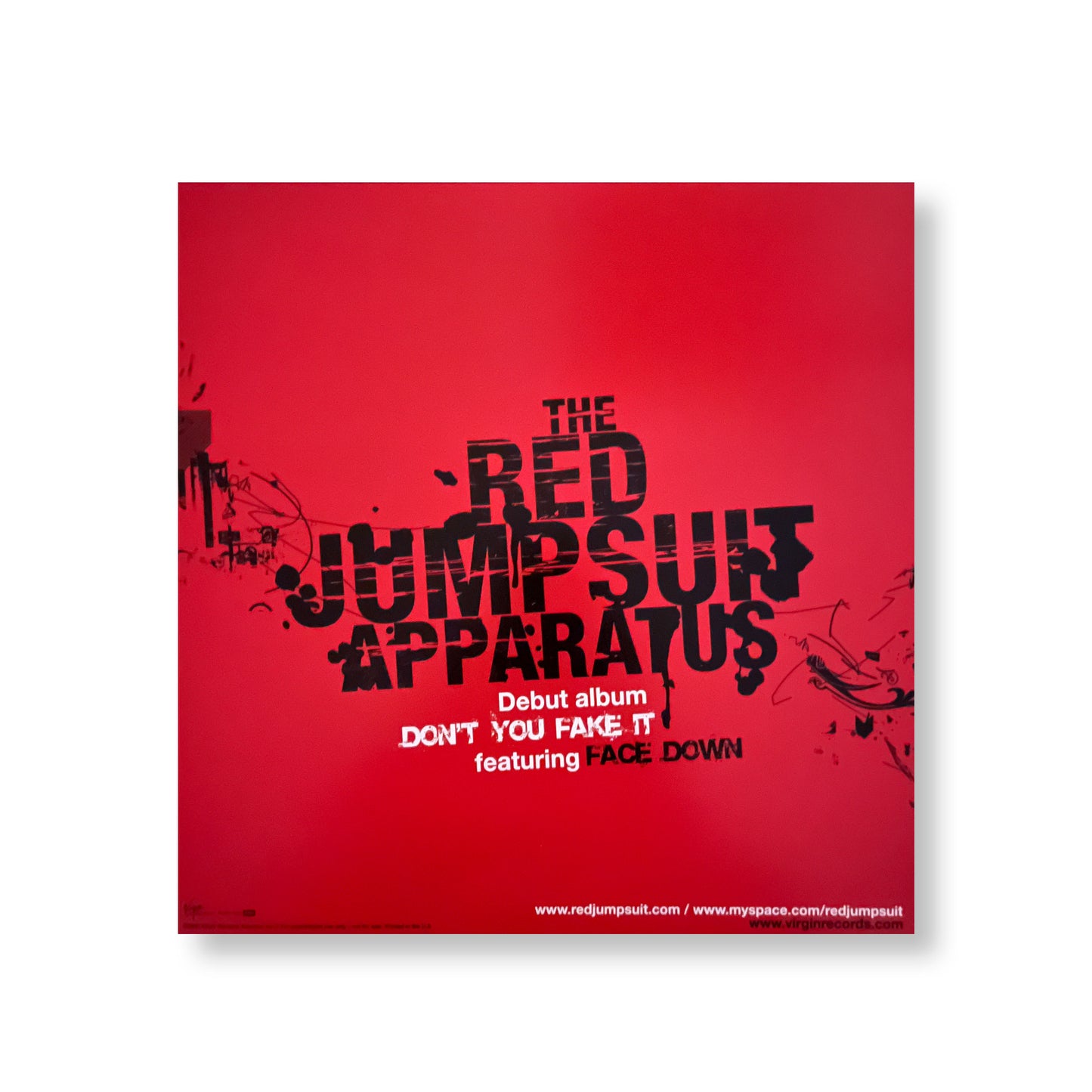 The Red Jumpsuit Apparatus "Don't You Fake It"  12 x 12" Original Double-sided promotional flat