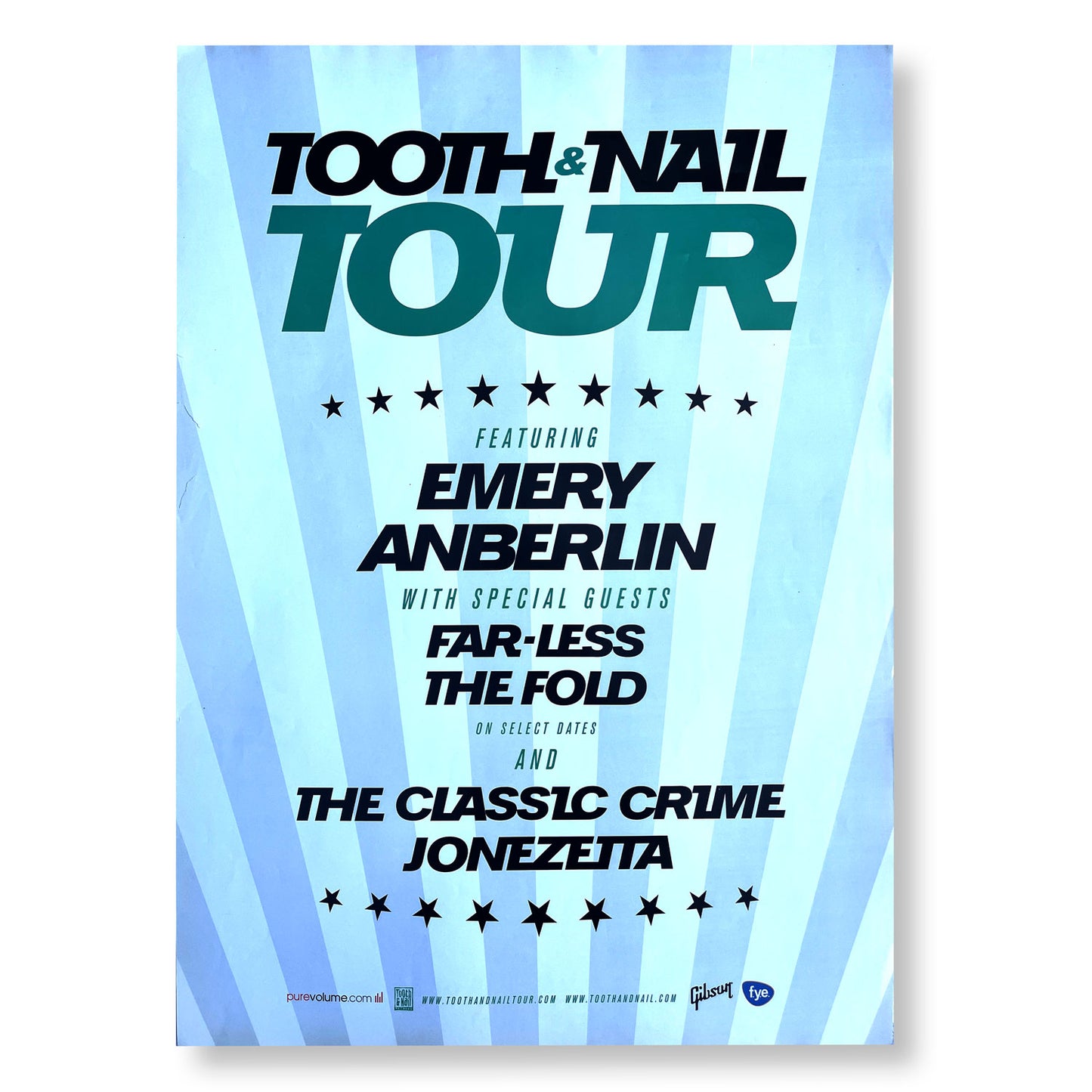 Tooth & Nail Festival ( Emery / Anberlin ) 18 x 24" Single-sided Promotional Tour Poster