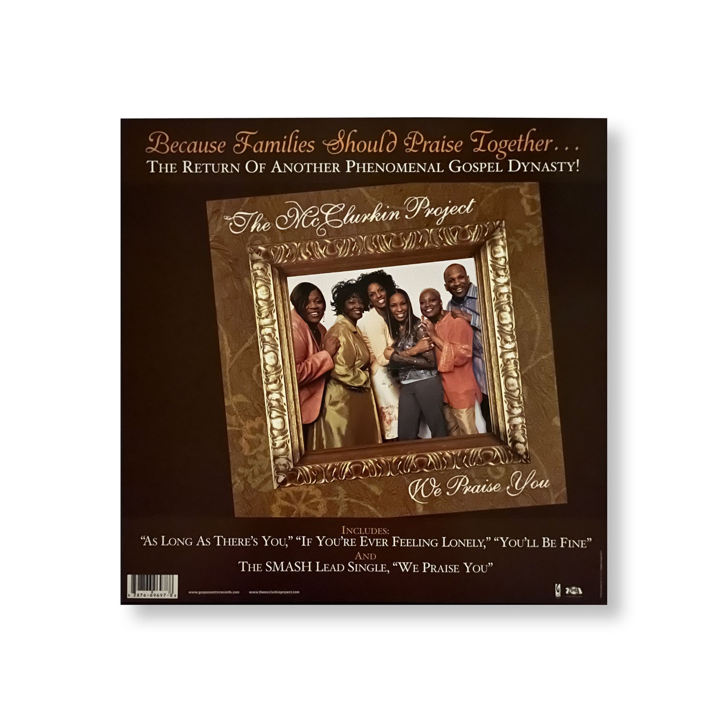 Tramaine Hawkins "I Never Lost My Praise Live" 12 x 12" Original Double-sided promotional flat