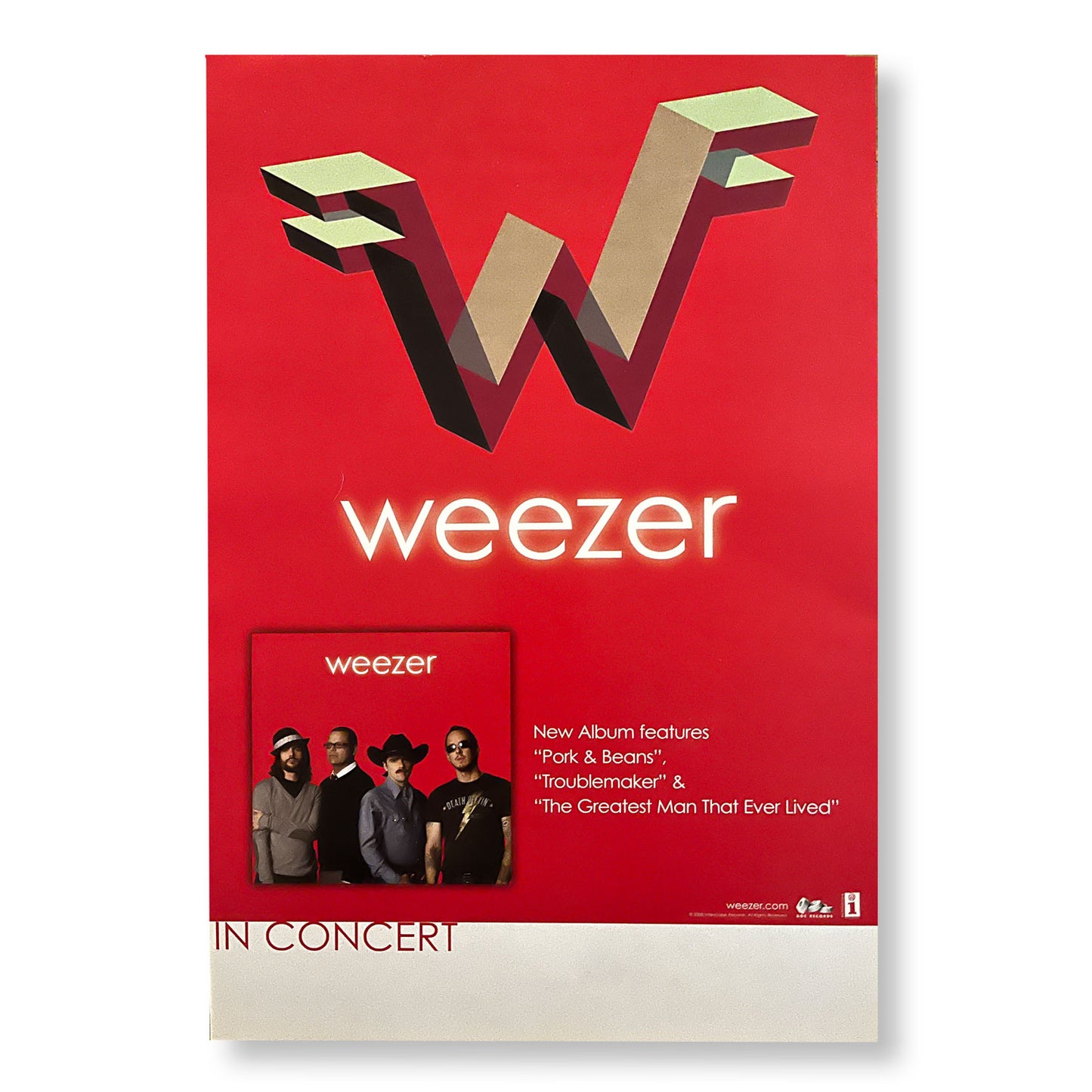 Weezer "Red Album" 11 x 17" double sided promotional poster